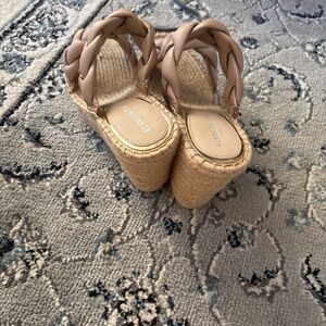 Kenneth Cole Braided Espadrille Wedges - Beige